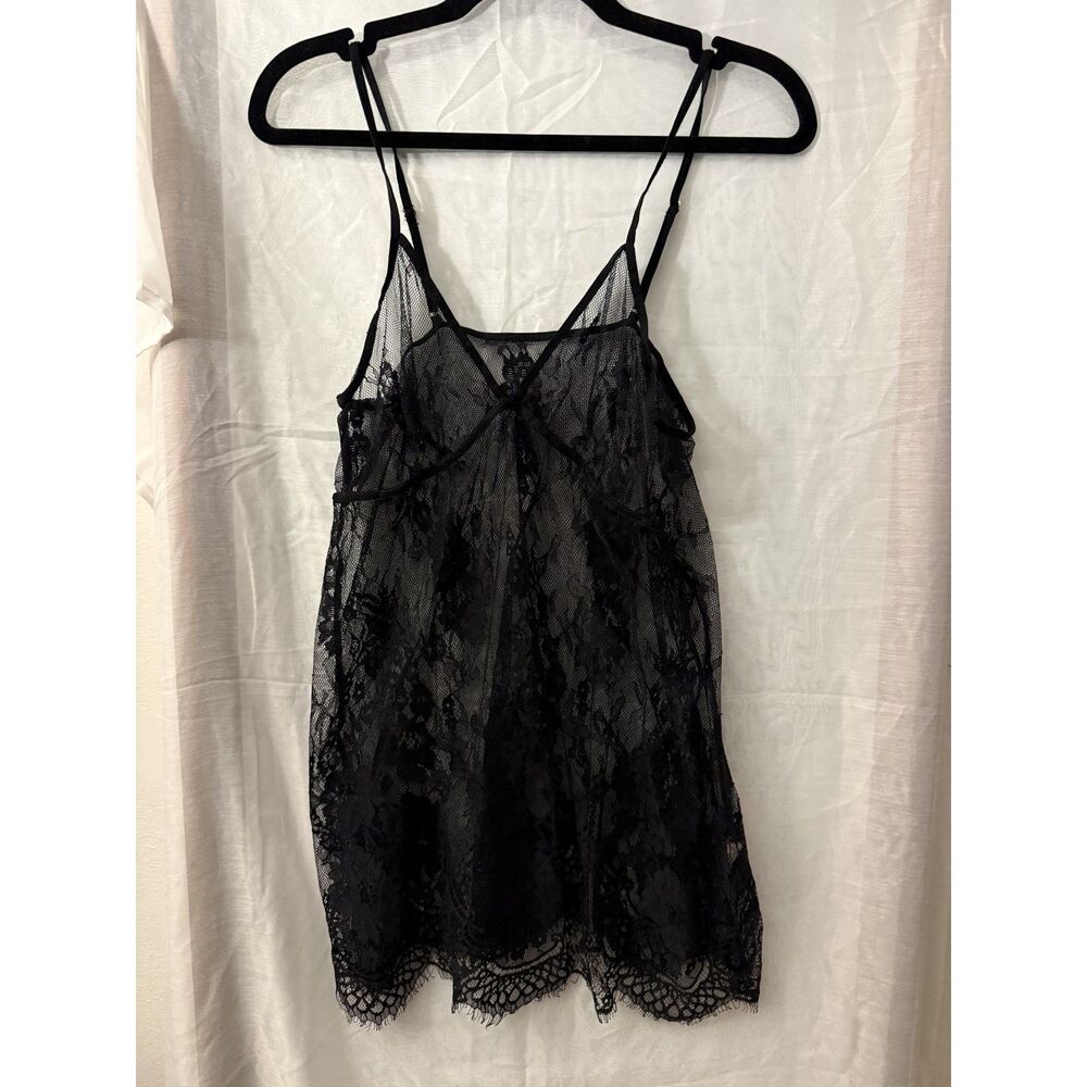 Black Sheer Floral Lace Camisole